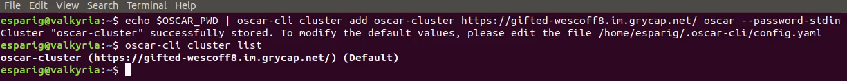 OSCAR-CLI add cluster