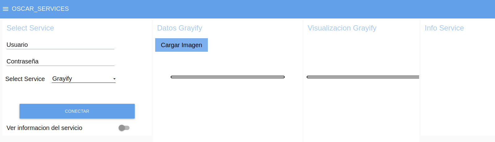 Figure 9. Dashboard interface for Grayify service.