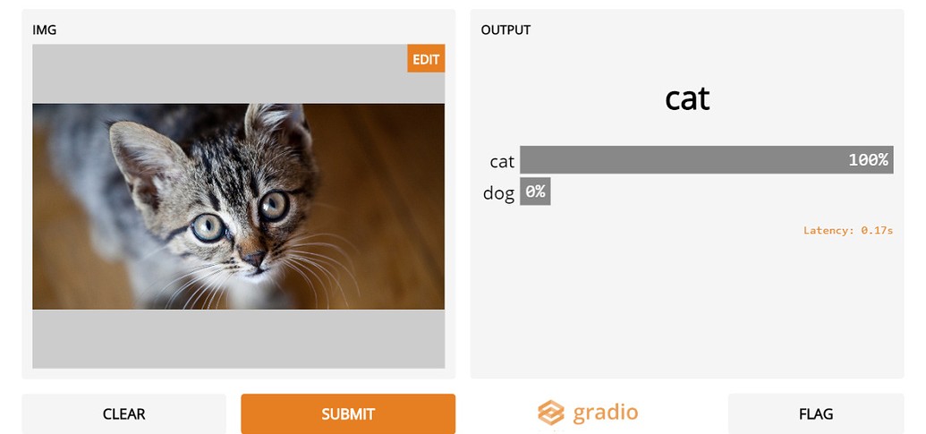 User interfaces with Gradio for AI model inference in OSCAR services